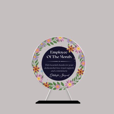 Personalized Employee of the Month Award Custom Acrylic Trophy for Staff Appreciation & Corporate Recognition Thankyou Gift For Employee